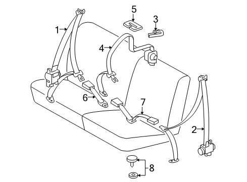 2006 Toyota Tacoma Seat Belt Belt & Retractor Diagram for 73220-04181-B0