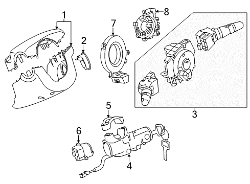 GM 19317989 Ignition Lock Cylinder