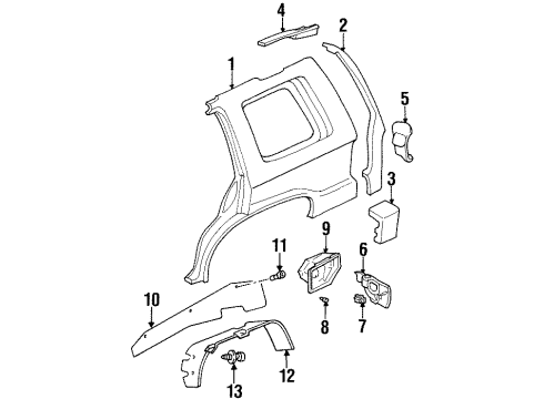 Acura 8-97106-344-4 Liner, Inner, Fender