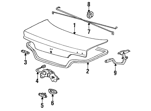 Acura 68610-SP1-000ZZ Hinge, Passenger Side Trunk