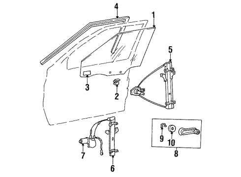 Hyundai 82421-34020 Glass-Front Door Window RH