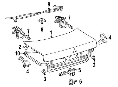 Lexus 69055-50050 Luggage Compartment Lock Cylinder & Key Set