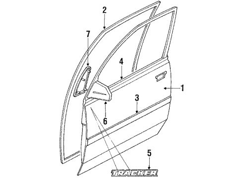 GM 30017880 Molding, Front Side Door