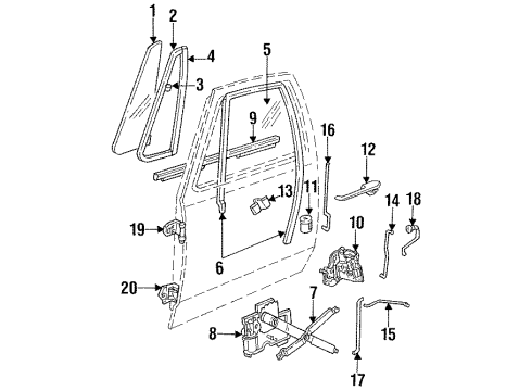 Mopar 4354401 Regulator Front Door Electric Wd