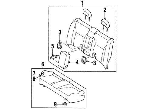 Infiniti 88305-79J60 Pad & Frame Assy-Cushion, Rear Seat
