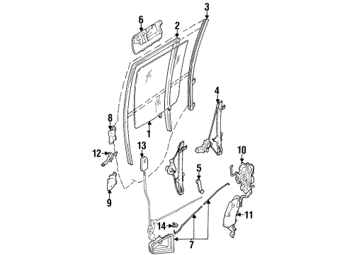 GM 30012638 Weatherstrip, Rear Side Door Window (RH)