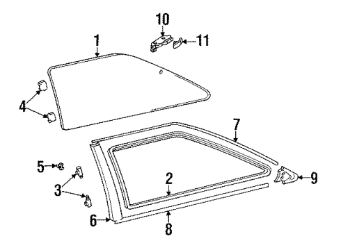 Hyundai 87911-24000 Glass-Quarter Swivelling LH(Clear)