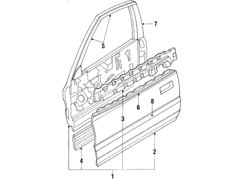 Honda 72430-SH3-003 Garnish, R. Door Sash