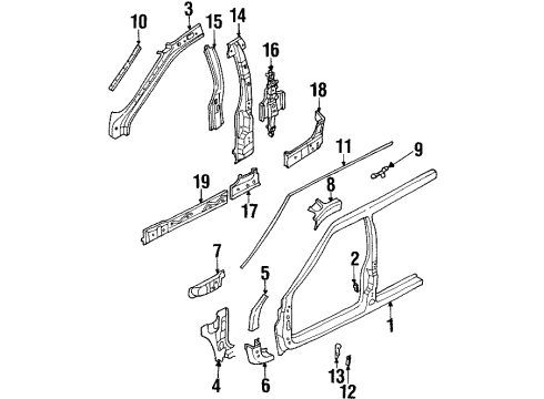 Honda 8-97124-247-2 Reinforcement Hinge