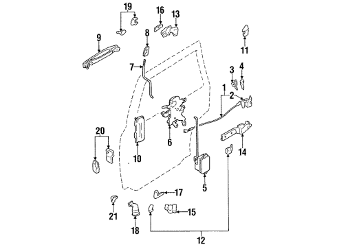 Nissan 82441-30R00 Hinge-Rear Door Female Upper LH