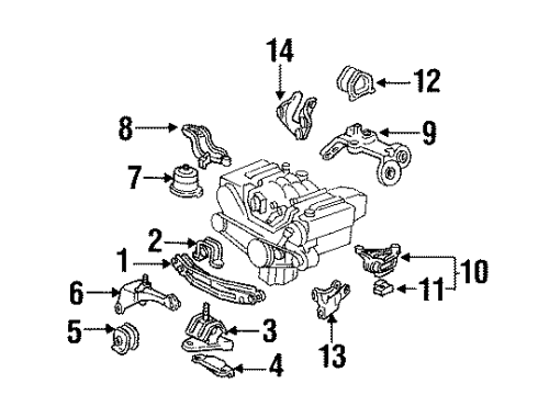 Acura 50825-SP0-N11 Bracket, Passenger Side Middle Mounting
