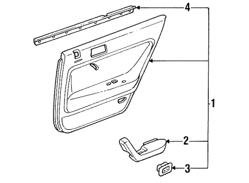 Honda 83791-SM4-960ZB Armrest, Left Rear Door (Palmy Gray)