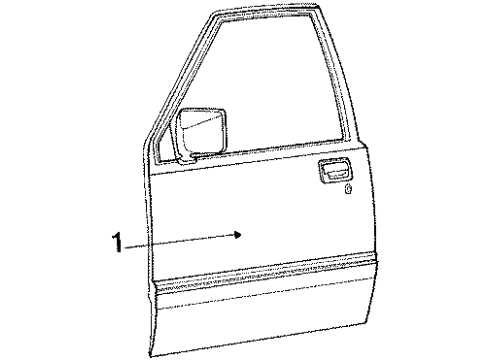 Mopar MB476282 Outside Rearview Mirror