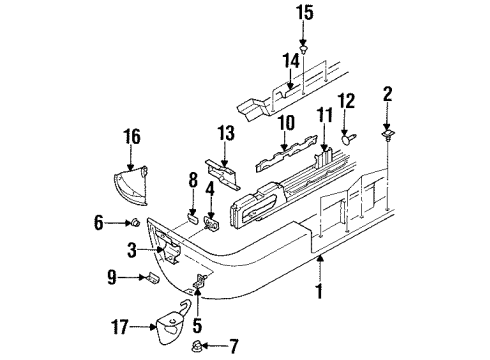 Acura 8-97808-602-3 Protector, Right Rear Bumper