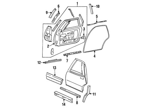 GM 10220300 APPLIQUE, Rear Side Door Window Reveal