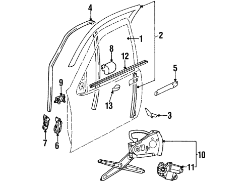 GM 90459475 Channel, Front Side Door Window Front Guide