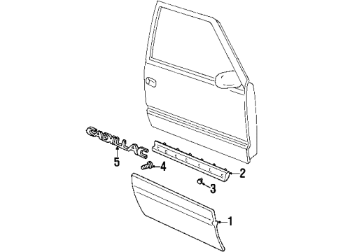 GM 12474586 Molding Asm, Front Side Door Lower