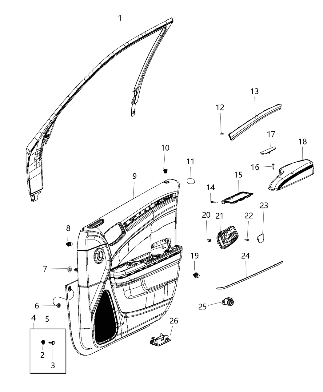 Mopar 5PG241KXAL PANELASSY-Front Door Trim