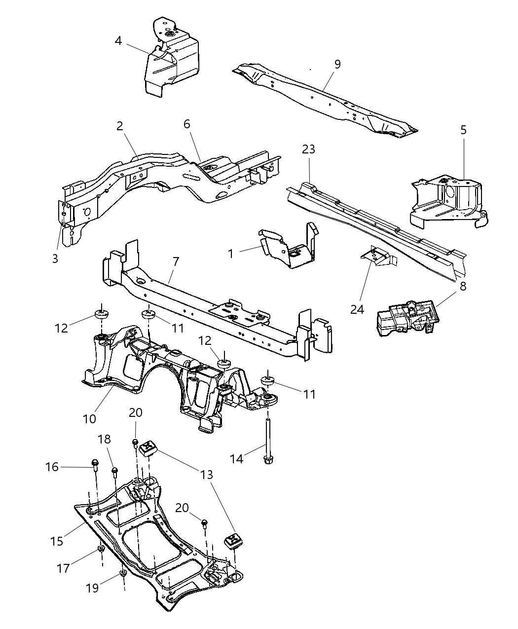 Mopar 5019531AC Rail Pkg-Front