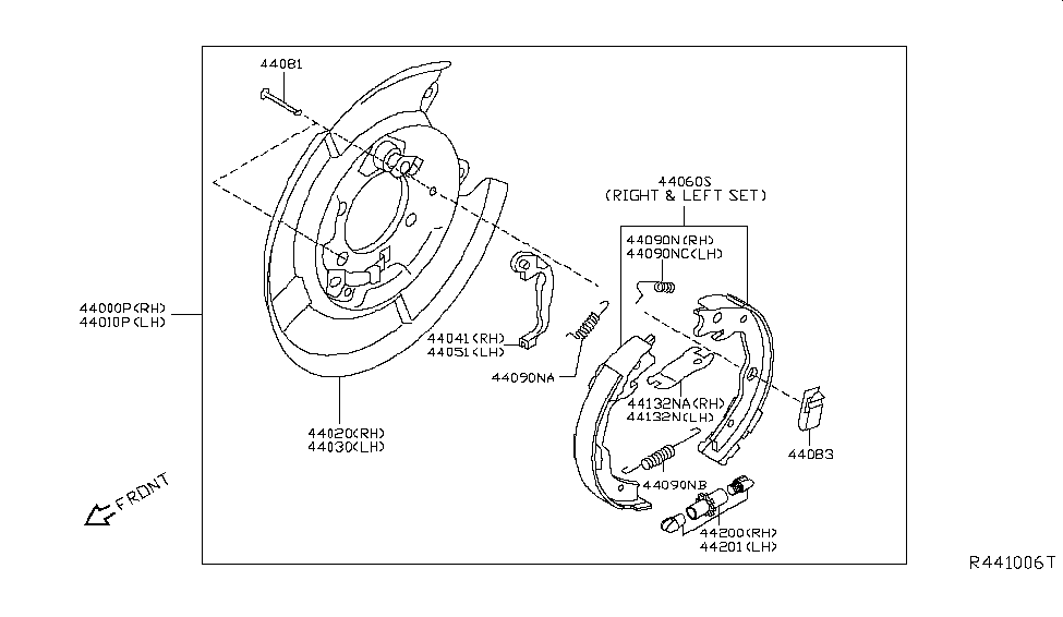 Nissan 44091-CY01B Spring-Return, Rear Brake Shoe