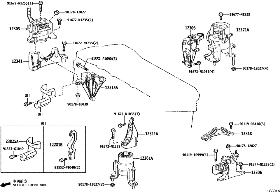Toyota 12318-25020 Stay Bracket