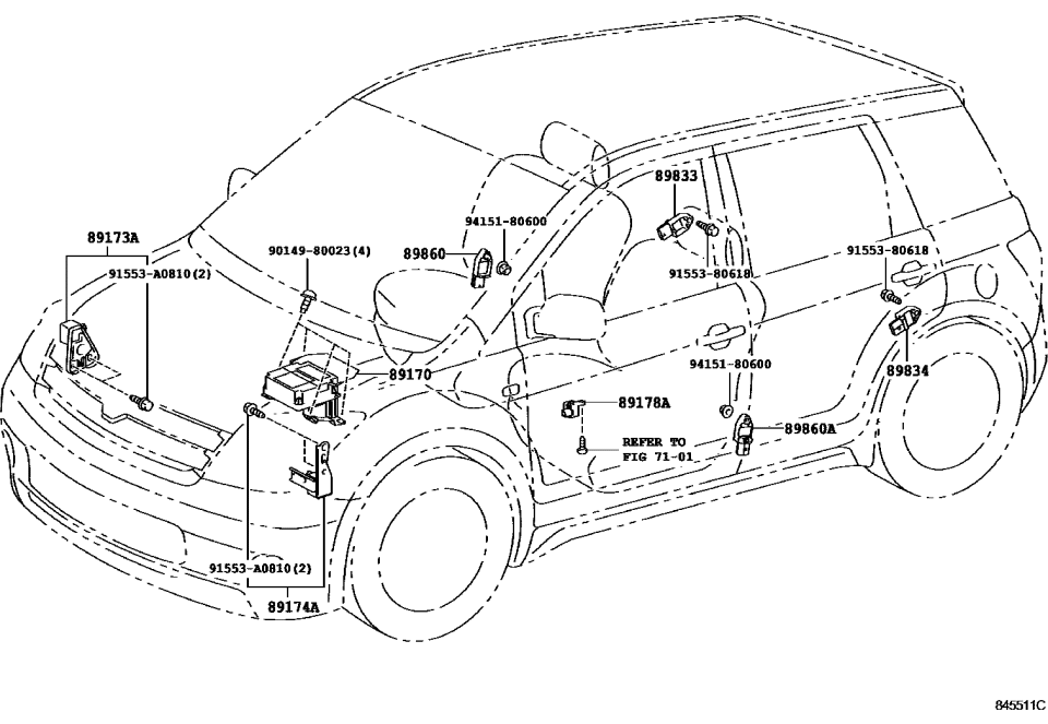 Toyota 89170-0W240 Center Sensor