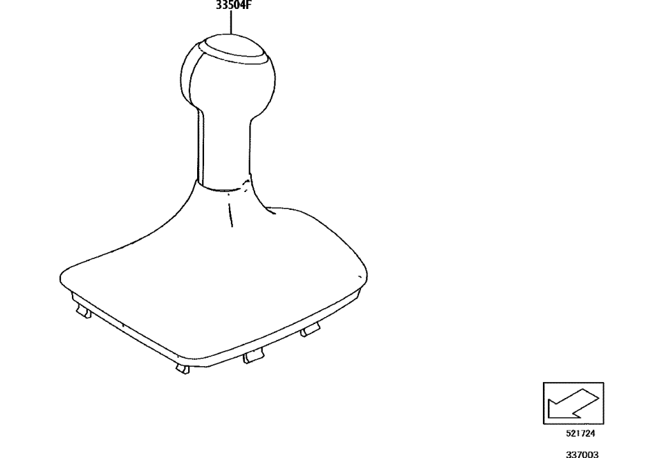Toyota 33504-WAA02 KNOB SUB-ASSY, SHIFT