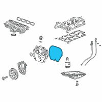 OEM 2020 Cadillac XT5 Front Cover Gasket Diagram - 55502354