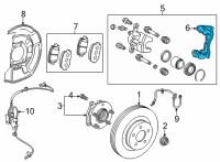 OEM Toyota Corolla Cross Caliper Support Diagram - 47721-0A020