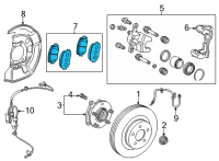 OEM 2022 Toyota Corolla Cross Brake Pads Diagram - 04465-02570