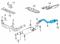 OEM 2021 Chevrolet Suburban Muffler & Pipe Assembly Diagram - 84269323
