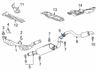 OEM GMC Yukon XL Rear Muffler Gasket Diagram - 84407372