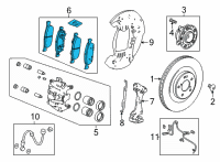 OEM 2022 Acura MDX Set, Front Pad Diagram - 45022-TYA-A01