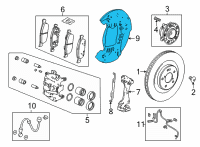 OEM 2022 Acura MDX Splash Guard, Front Right Diagram - 45255-TYA-A00