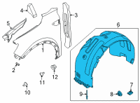 OEM Kia Sorento Guard Assembly-Front WHE Diagram - 86811R5010