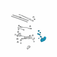 OEM 2012 Honda Fit Motor, Front Wiper Diagram - 76505-TK6-A01