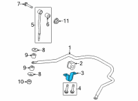 OEM 2022 Ford E-350 Super Duty Stabilizer Bar Bracket Diagram - E2TZ-5486-A