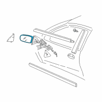 OEM 1999 Chevrolet Cavalier Mirror Asm-Outside Rear View *Black Diagram - 22728842