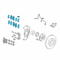 OEM 2014 Honda Civic Pad Set, Front Diagram - 45022-TR7-A02