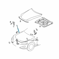 OEM 2013 Lexus IS350 Hood Support Assembly, Right Diagram - 53440-0W102