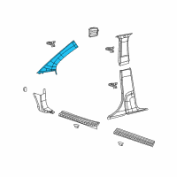 OEM 2017 Dodge Journey Molding-A Pillar Diagram - 1BG08HDAAE