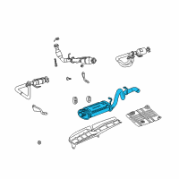 OEM 2000 Jeep Wrangler Exhaust Muffler And Tailpipe Diagram - 52019241AF