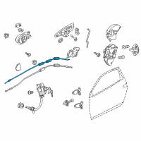 OEM 2016 Honda CR-Z Cable, Rear Front Door Lock Diagram - 72133-SZT-013