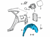 OEM 2022 Lexus NX350 LINER, RR WHEEL HOUS Diagram - 65637-78020