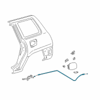 OEM 1996 Toyota RAV4 Cable Sub-Assy, Fuel Lid Lock Control Diagram - 77035-42080