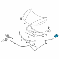 OEM 2020 Nissan Rogue Handle Assy-Hood Lock Control Diagram - 65622-6FK0A