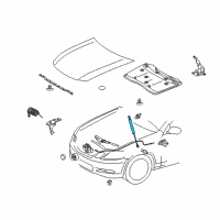 OEM 2009 Lexus GS460 Hood Support Assembly, Right Diagram - 53440-0W091