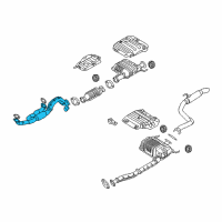 OEM 2007 Hyundai Entourage Front Muffler Assembly Diagram - 28610-4D100