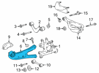 OEM Lexus RX450hL Arm Assembly, Trailing Diagram - 48780-0E090
