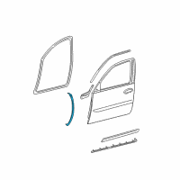 OEM 2008 Cadillac DTS Front Weatherstrip Diagram - 25899623